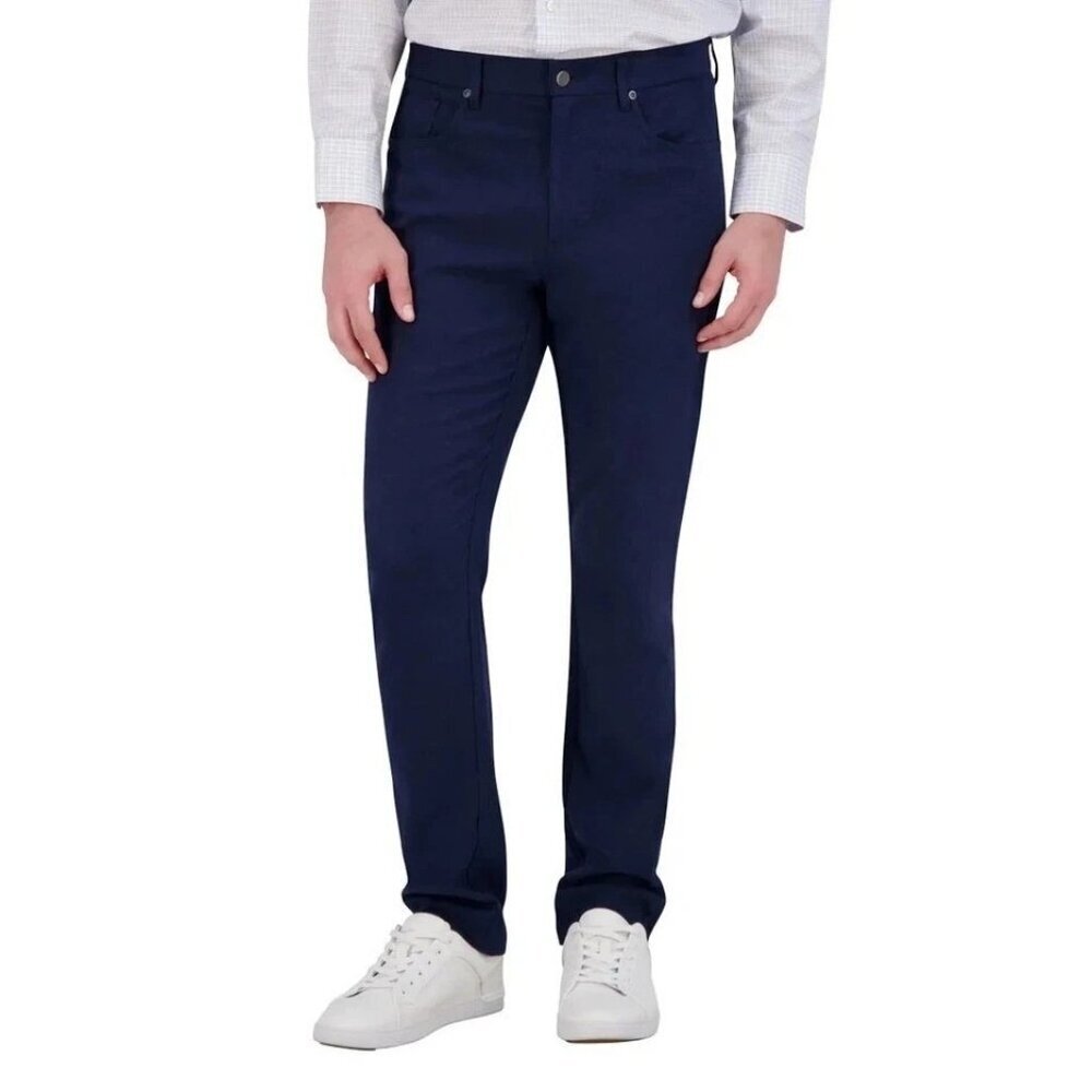 Kirkland Signature Men's 30x32 Navy Blue Pants Cotton Blend Slim Fit K1125